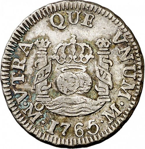 half Real Reverse Image minted in SPAIN in 1765M (1759-88  -  CARLOS III)  - The Coin Database