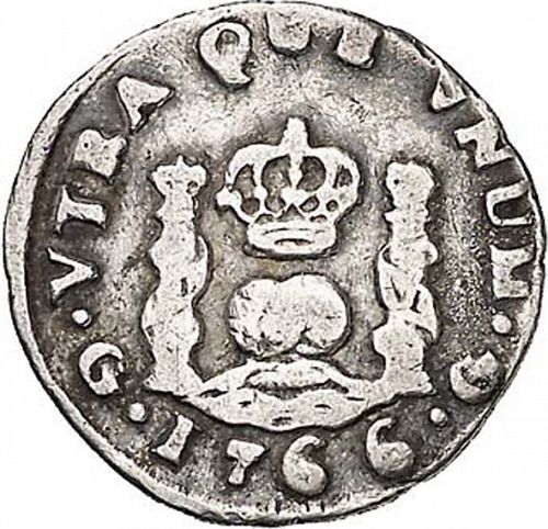 half Real Reverse Image minted in SPAIN in 1766 (1759-88  -  CARLOS III)  - The Coin Database