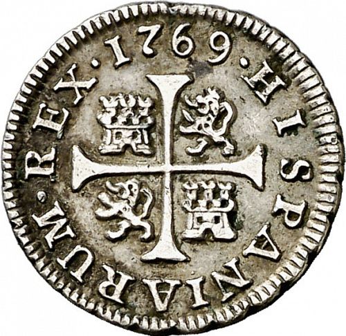 half Real Reverse Image minted in SPAIN in 1769PJ (1759-88  -  CARLOS III)  - The Coin Database