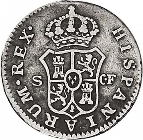 half Real Reverse Image minted in SPAIN in 1773CF (1759-88  -  CARLOS III)  - The Coin Database