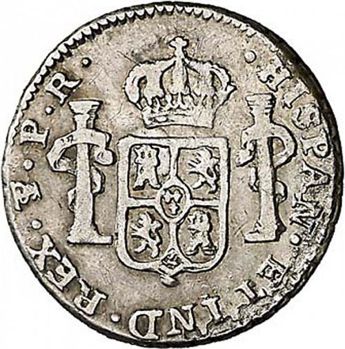 half Real Reverse Image minted in SPAIN in 1784PR (1759-88  -  CARLOS III)  - The Coin Database