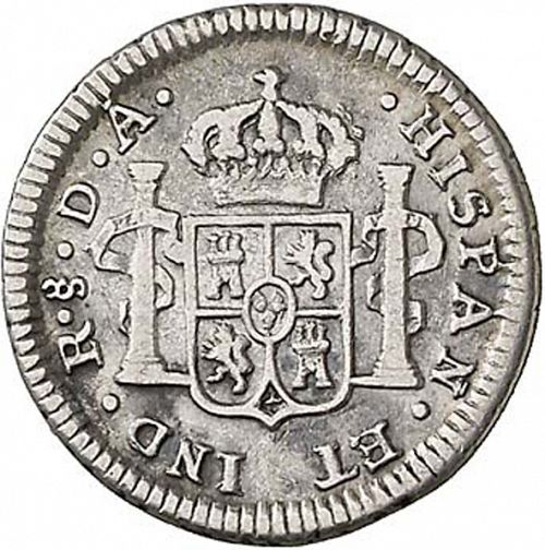 half Real Reverse Image minted in SPAIN in 1786DA (1759-88  -  CARLOS III)  - The Coin Database