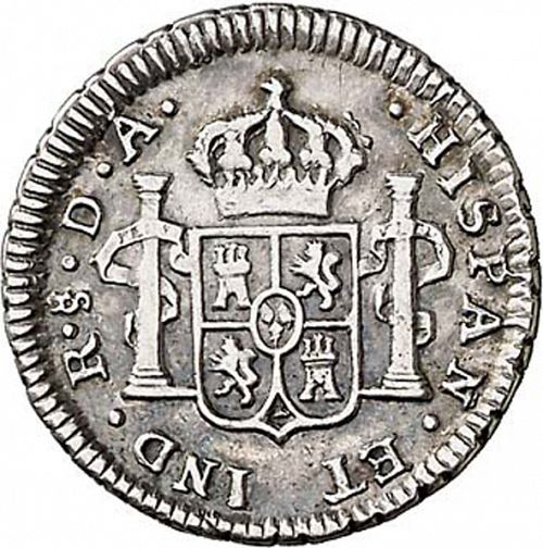 half Real Reverse Image minted in SPAIN in 1787DA (1759-88  -  CARLOS III)  - The Coin Database