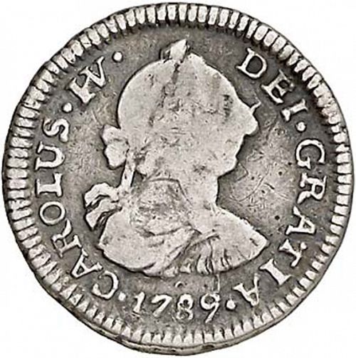 half Real Obverse Image minted in SPAIN in 1789DA (1788-08  -  CARLOS IV)  - The Coin Database