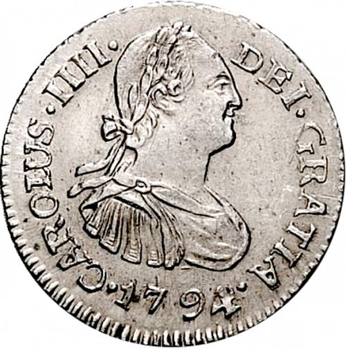 half Real Obverse Image minted in SPAIN in 1794M (1788-08  -  CARLOS IV)  - The Coin Database