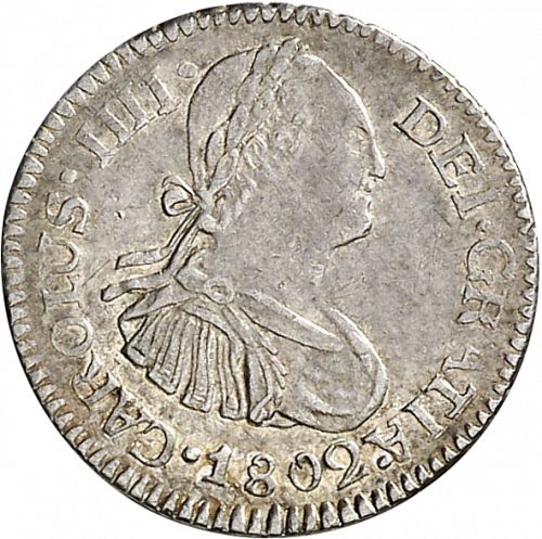 half Real Obverse Image minted in SPAIN in 1802M (1788-08  -  CARLOS IV)  - The Coin Database