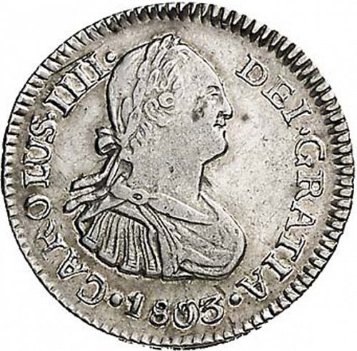 half Real Obverse Image minted in SPAIN in 1803M (1788-08  -  CARLOS IV)  - The Coin Database