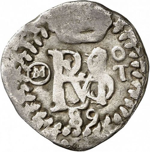 half Real Obverse Image minted in SPAIN in 1589M (1556-98  -  FELIPE II)  - The Coin Database