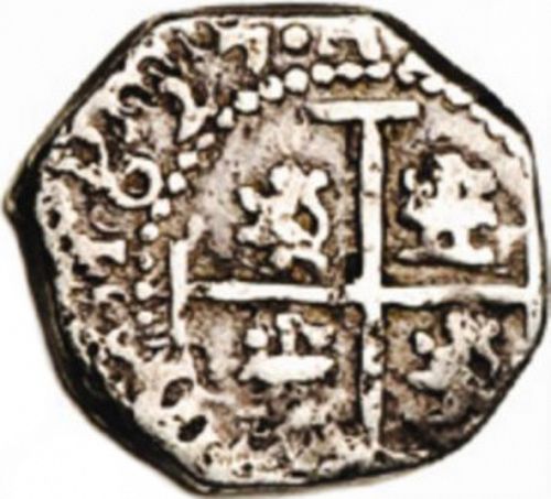 half Real Reverse Image minted in SPAIN in 1627P (1621-65  -  FELIPE IV)  - The Coin Database