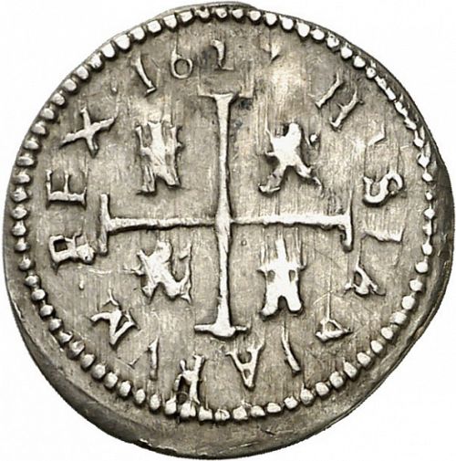 half Real Reverse Image minted in SPAIN in 1627 (1621-65  -  FELIPE IV)  - The Coin Database