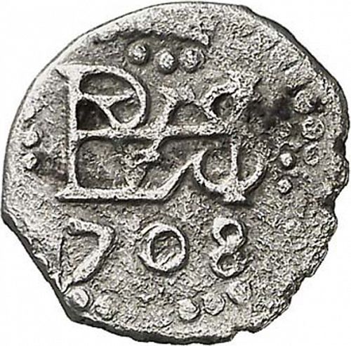 half Real Obverse Image minted in SPAIN in 1708H (1700-46  -  FELIPE V)  - The Coin Database