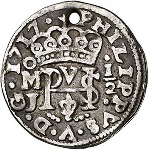 half Real Obverse Image minted in SPAIN in 1717J (1700-46  -  FELIPE V)  - The Coin Database