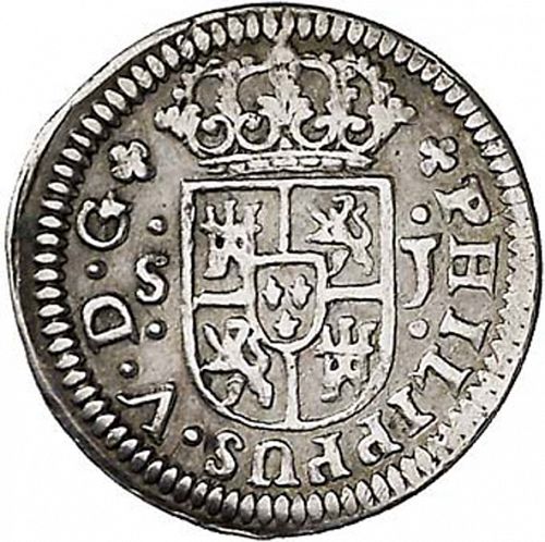 half Real Obverse Image minted in SPAIN in 1725J (1700-46  -  FELIPE V)  - The Coin Database