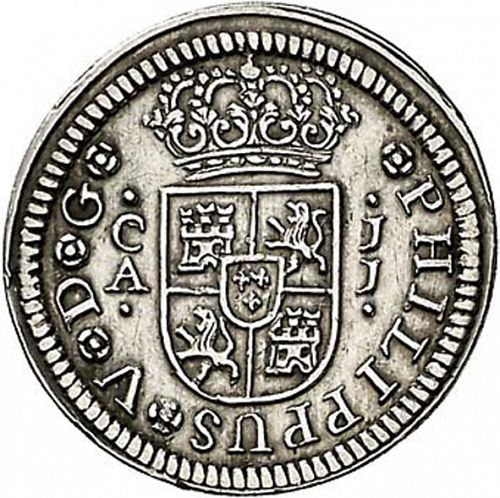 half Real Obverse Image minted in SPAIN in 1727JJ (1700-46  -  FELIPE V)  - The Coin Database