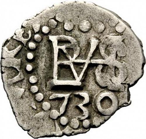 half Real Obverse Image minted in SPAIN in 1730N (1700-46  -  FELIPE V)  - The Coin Database