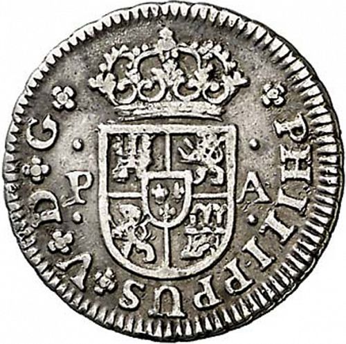half Real Obverse Image minted in SPAIN in 1731PA (1700-46  -  FELIPE V)  - The Coin Database