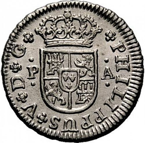 half Real Obverse Image minted in SPAIN in 1732PA (1700-46  -  FELIPE V)  - The Coin Database