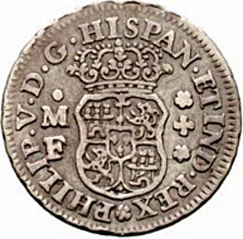 half Real Obverse Image minted in SPAIN in 1733F (1700-46  -  FELIPE V)  - The Coin Database