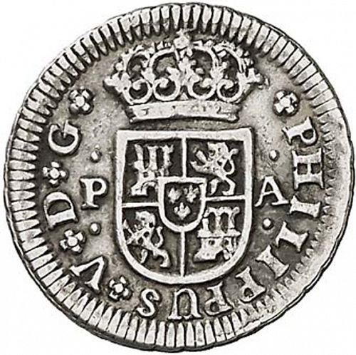 half Real Obverse Image minted in SPAIN in 1734PA (1700-46  -  FELIPE V)  - The Coin Database