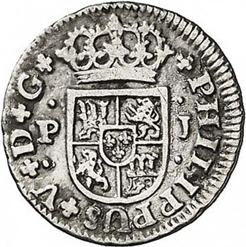 half Real Obverse Image minted in SPAIN in 1738PJ (1700-46  -  FELIPE V)  - The Coin Database