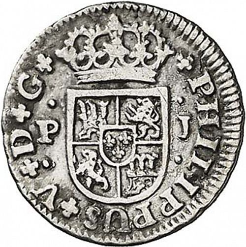 half Real Obverse Image minted in SPAIN in 1738PJ (1700-46  -  FELIPE V)  - The Coin Database