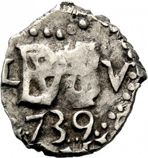 half Real Obverse Image minted in SPAIN in 1739V (1700-46  -  FELIPE V)  - The Coin Database