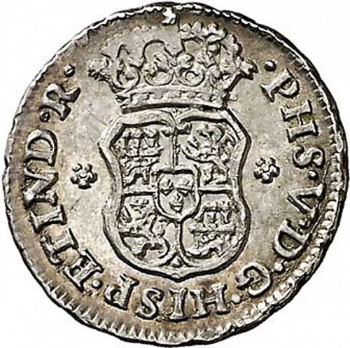 half Real Obverse Image minted in SPAIN in 1744M (1700-46  -  FELIPE V)  - The Coin Database