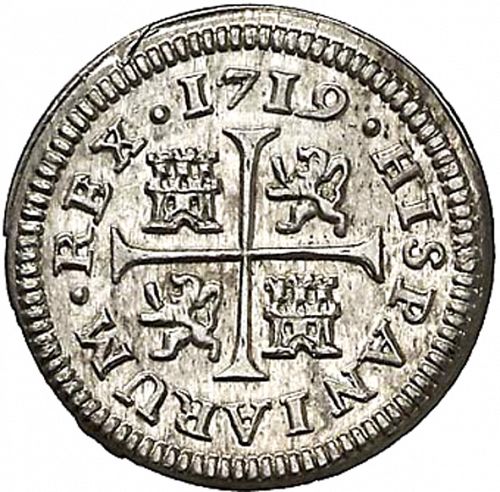 half Real Reverse Image minted in SPAIN in 1719JJ (1700-46  -  FELIPE V)  - The Coin Database
