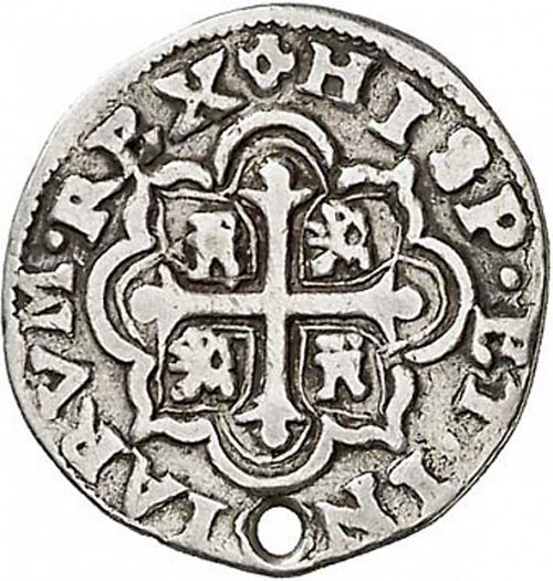 half Real Reverse Image minted in SPAIN in 1719J (1700-46  -  FELIPE V)  - The Coin Database