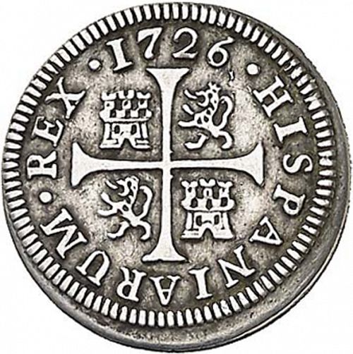half Real Reverse Image minted in SPAIN in 1726F (1700-46  -  FELIPE V)  - The Coin Database