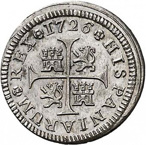 half Real Reverse Image minted in SPAIN in 1726JJ (1700-46  -  FELIPE V)  - The Coin Database