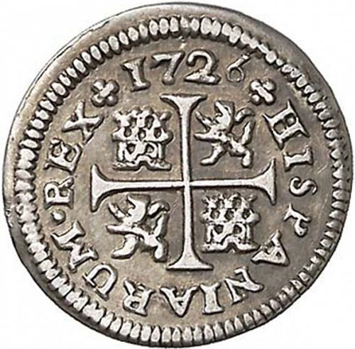 half Real Reverse Image minted in SPAIN in 1726J (1700-46  -  FELIPE V)  - The Coin Database