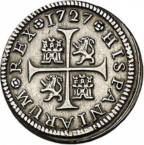 half Real Reverse Image minted in SPAIN in 1727JJ (1700-46  -  FELIPE V)  - The Coin Database