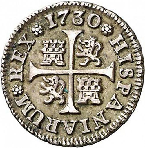 half Real Reverse Image minted in SPAIN in 1730JF (1700-46  -  FELIPE V)  - The Coin Database