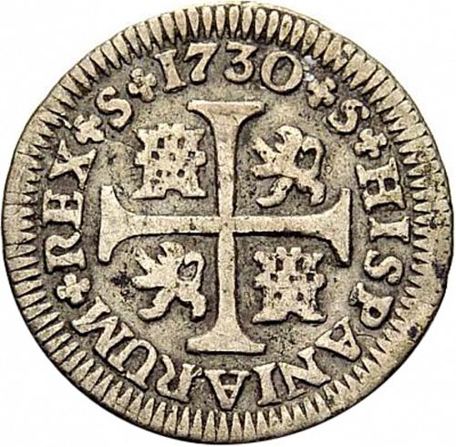half Real Reverse Image minted in SPAIN in 1730 (1700-46  -  FELIPE V)  - The Coin Database