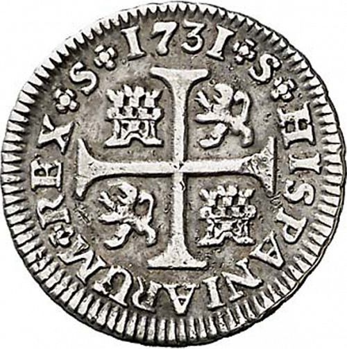 half Real Reverse Image minted in SPAIN in 1731PA (1700-46  -  FELIPE V)  - The Coin Database