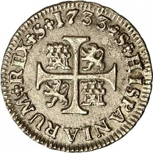 half Real Reverse Image minted in SPAIN in 1733PA (1700-46  -  FELIPE V)  - The Coin Database