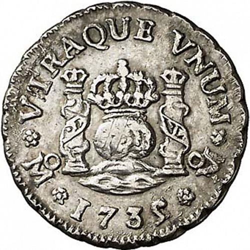 half Real Reverse Image minted in SPAIN in 1735MF (1700-46  -  FELIPE V)  - The Coin Database