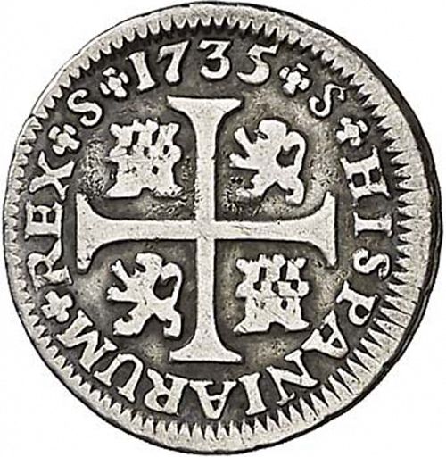 half Real Reverse Image minted in SPAIN in 1735PA (1700-46  -  FELIPE V)  - The Coin Database