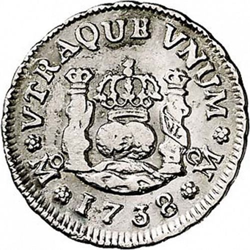 half Real Reverse Image minted in SPAIN in 1738MF (1700-46  -  FELIPE V)  - The Coin Database