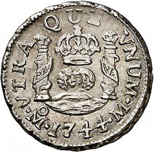 half Real Reverse Image minted in SPAIN in 1744M (1700-46  -  FELIPE V)  - The Coin Database