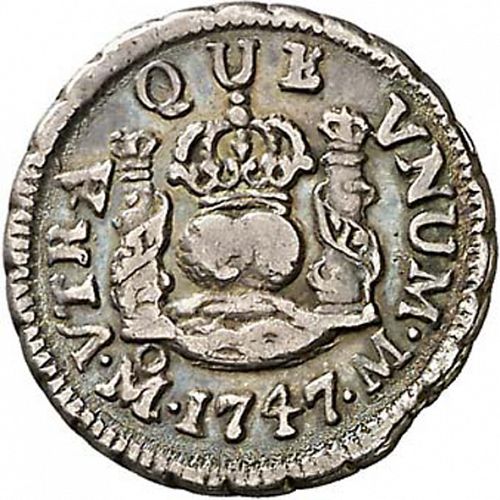 half Real Reverse Image minted in SPAIN in 1747M (1700-46  -  FELIPE V)  - The Coin Database