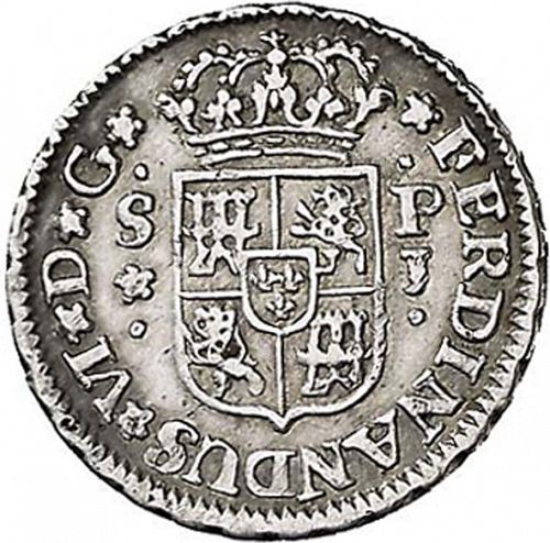 half Real Obverse Image minted in SPAIN in 1748PJ (1746-59  -  FERNANDO VI)  - The Coin Database