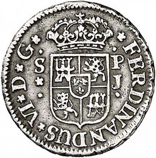 half Real Obverse Image minted in SPAIN in 1753PJ (1746-59  -  FERNANDO VI)  - The Coin Database