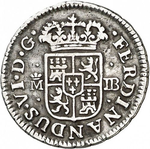 half Real Obverse Image minted in SPAIN in 1755JB (1746-59  -  FERNANDO VI)  - The Coin Database