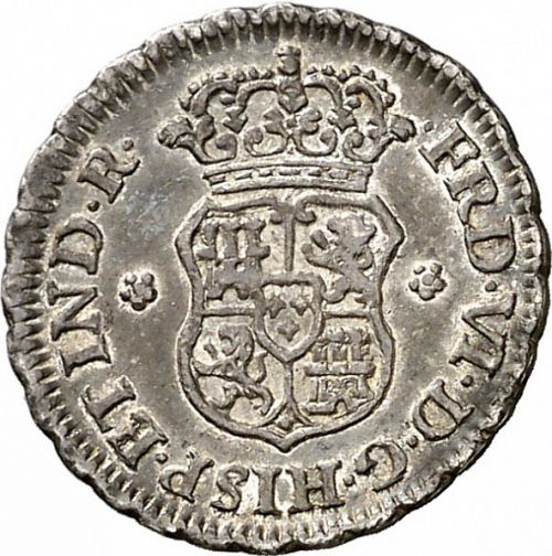 half Real Obverse Image minted in SPAIN in 1755JD (1746-59  -  FERNANDO VI)  - The Coin Database