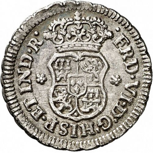 half Real Obverse Image minted in SPAIN in 1755M (1746-59  -  FERNANDO VI)  - The Coin Database