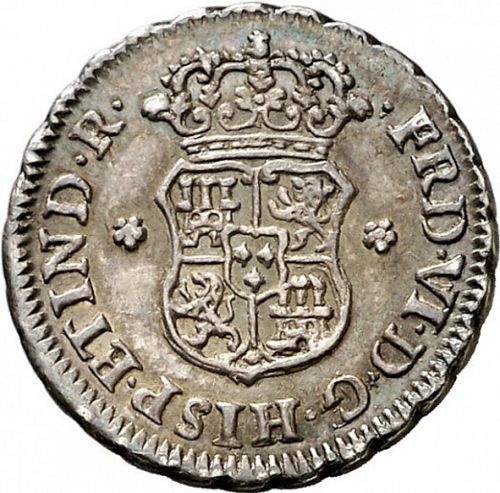 half Real Obverse Image minted in SPAIN in 1756JM (1746-59  -  FERNANDO VI)  - The Coin Database