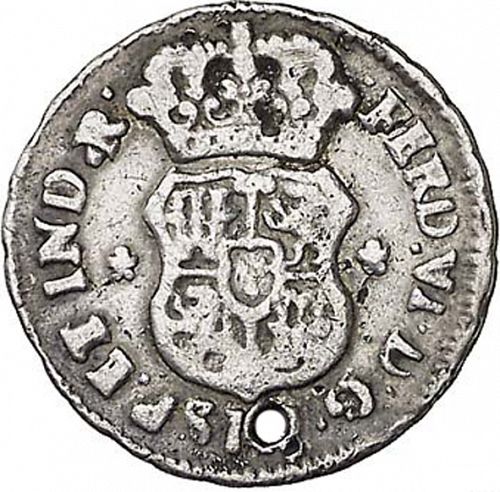 half Real Obverse Image minted in SPAIN in 1760 (1746-59  -  FERNANDO VI)  - The Coin Database