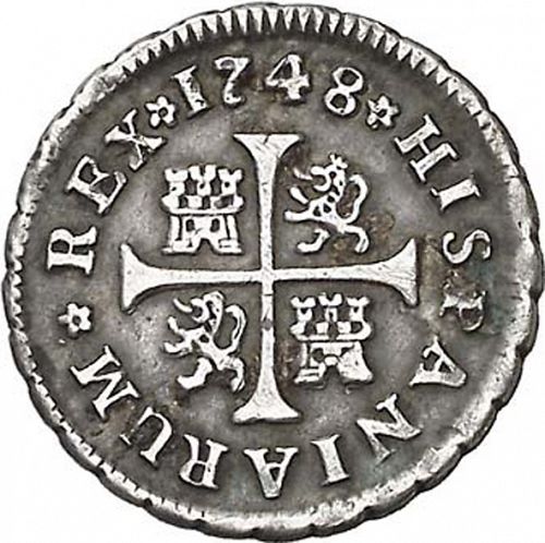 half Real Reverse Image minted in SPAIN in 1748JB (1746-59  -  FERNANDO VI)  - The Coin Database